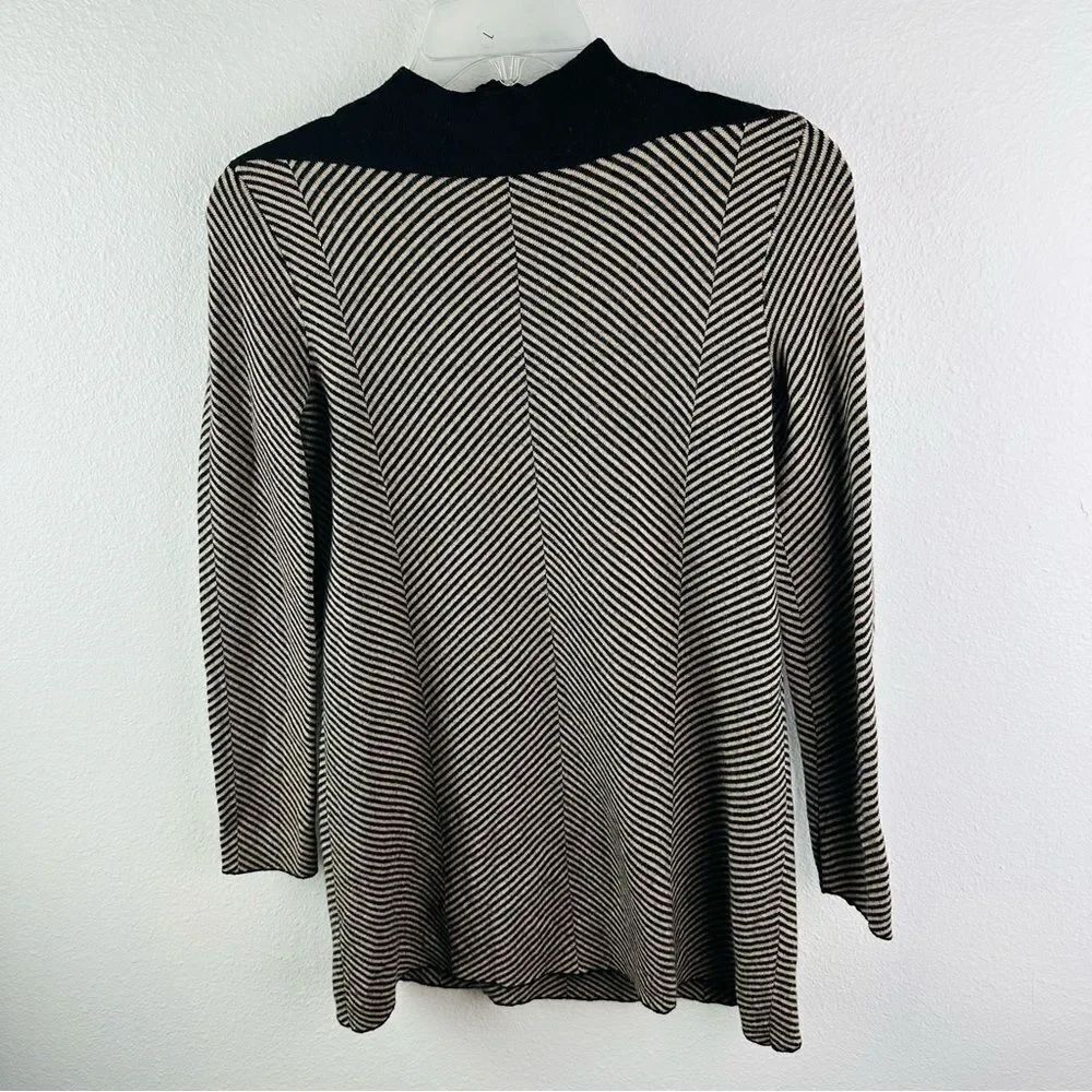 COS Black Gray Stripe Wool Sweater Size XS‎
